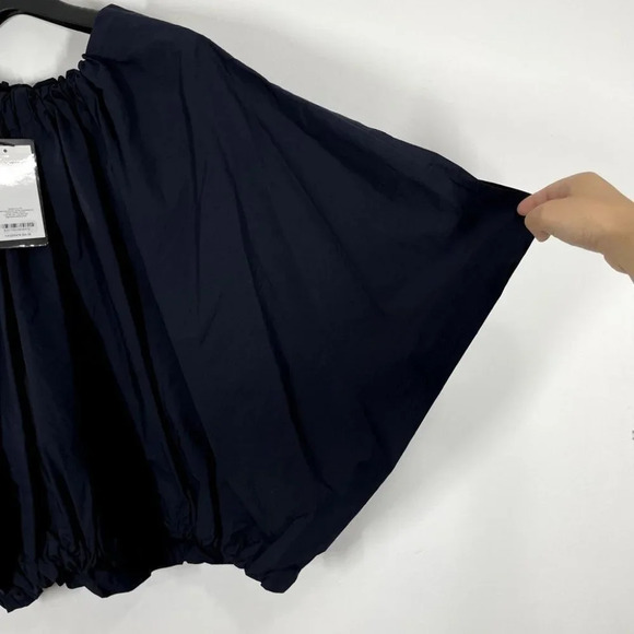 DÉ MOO NWT Lair Shirring Top Round Neck Size 38 Relaxed Fit Short Sleeve Blue - Picture 4 of 9